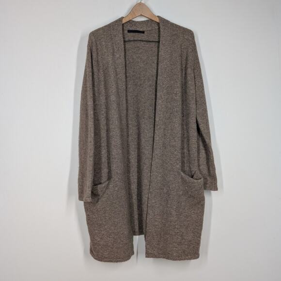 Jenni Kayne Open Front Sweater Coat Oatmeal Merino Wool Blend Size XS Oversized - Picture 4 of 9